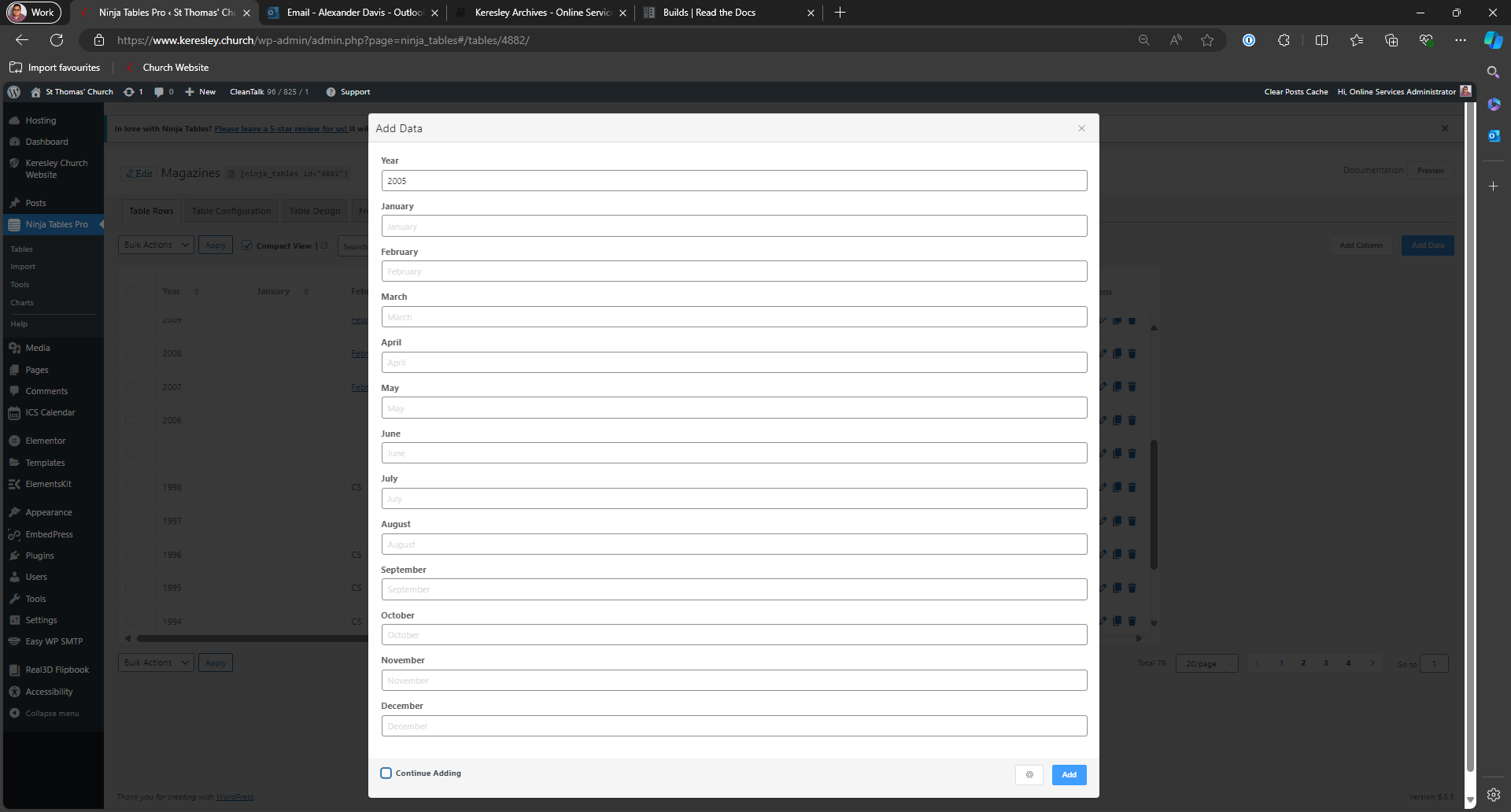 Add Data Window