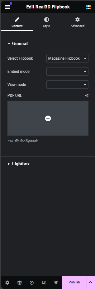 Flipbook Options