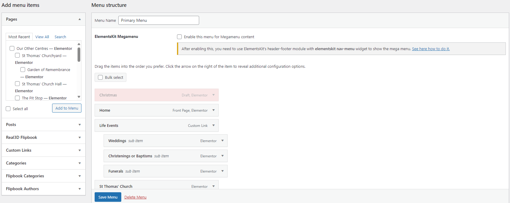Menu Editor