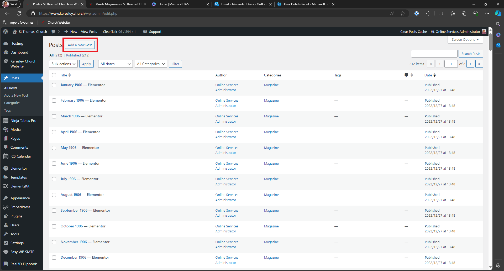 Wordpress Posts Page