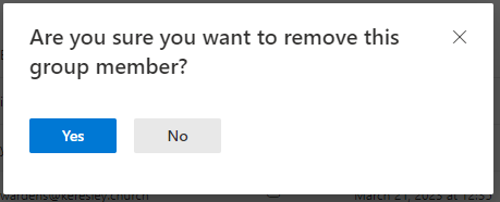 Remove Member Confirmation