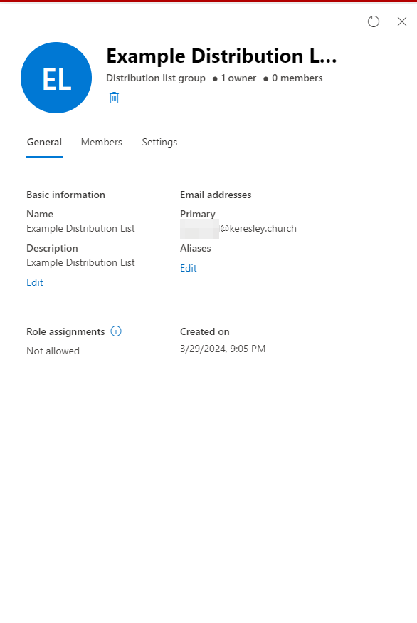 Distribution List Information